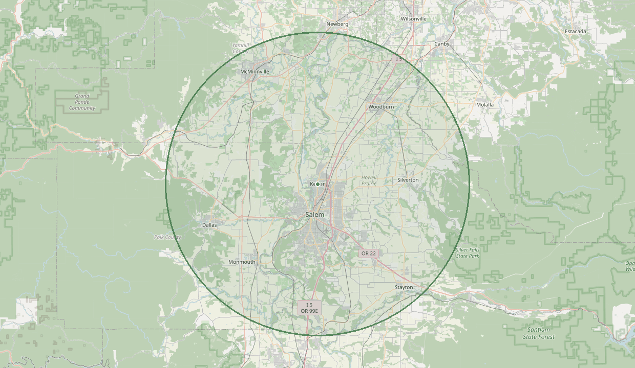 Map of the area GREEN GARDEN LLC serves
